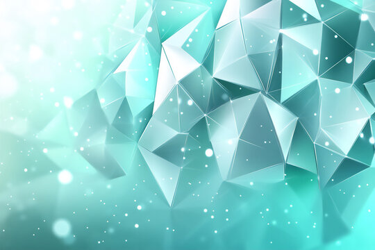 abstract geometric background with a polygonal mesh and dots,