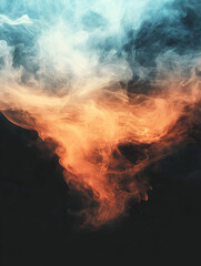 Fiery, smoky vortex in the sky