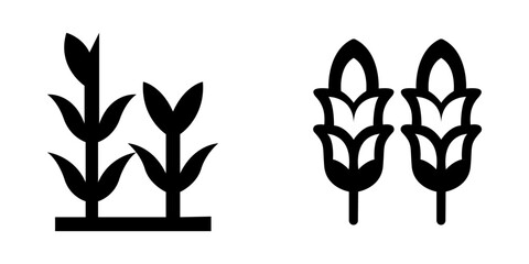 Cornstalks Vector Icon Set – Agriculture & Farming Illustrations