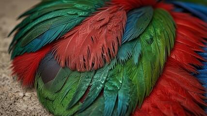 Obraz premium Green-winged Macaw feather 