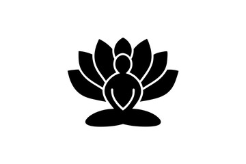 creative unique black blossoming Zen a yoga icon