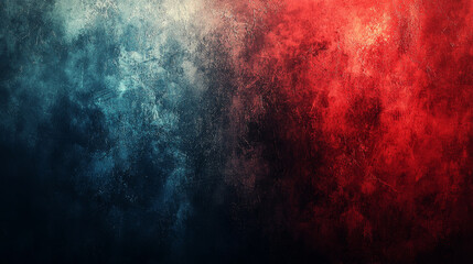 Blue and red paint dripping on a bold textured canvas