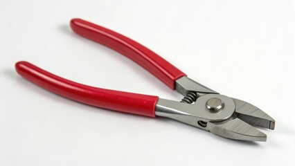 Red-handled Pliers on White Background
