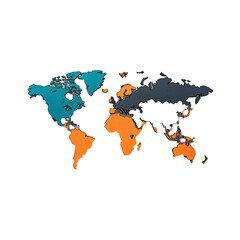 Fototapeta premium 3d world map logo design