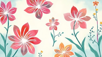 Obraz premium Seamless floral pattern background. Generative Ai.