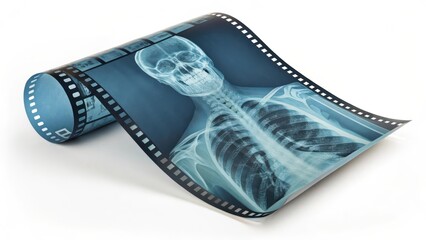 X-Ray Film Roll on White Background