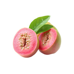guava fruit isolated on a transparent background, in a PNG format