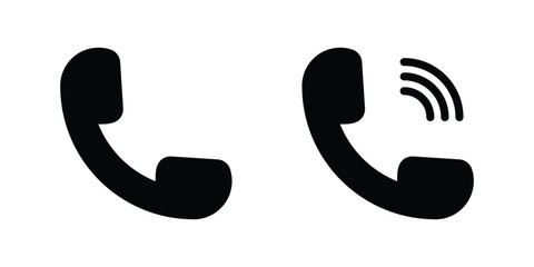 Obraz premium Set of Telephone icon, phone icon, call sign vector illustration isolated on white background.