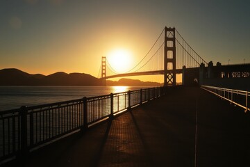 Obraz premium Marin Headlands Sunset View. Scenic Coastal Travel Destination in California with Pacific Ocean View