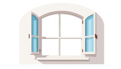 Realistic Home Window Vector with Clear Glass