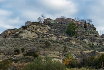 countryside landscape inside the Badlands National Park, Basilicata, Italy