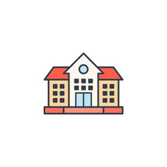 School Building icon symbol vector illustration isolated on white background