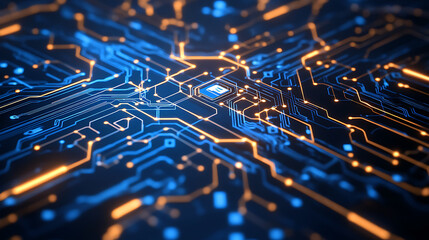 Advanced Technology Business Background Circuit Board Design Digital Connectivity Innovation Futuristic IT Solutions Data Processing Network