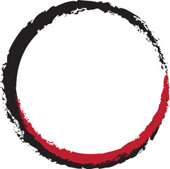 Abstract black and red circular motion brush. vector illustration