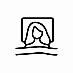 Sleeping woman figure icon vector sign