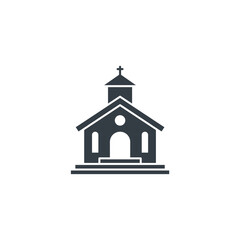 Church Building icon symbol vector illustration isolated on white background