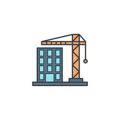 Construction Crane Building icon symbol vector illustration isolated on white background