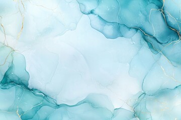 Naklejka premium Abstract watercolor paint background by teal color blue and green with liquid fluid texture for background