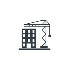 Construction Crane Building icon symbol vector illustration isolated on white background