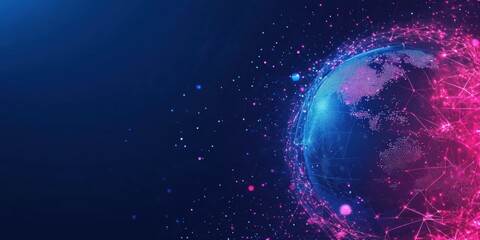 Internet network connection, big data, digital marketing, global business, digital technology background. 