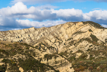 countryside landscape inside the Badlands National Park, Basilicata, Italy