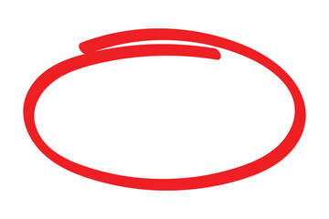 Hand drawn doodle ellipse. Scribble oval and bubble to circle and highlight text.