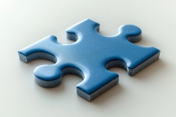 Obraz premium Single Blue Jigsaw Puzzle Piece