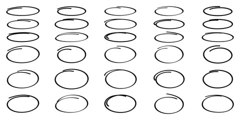 Circle line sketch icon in hand drawn style. Circular scribble doodle vector illustration on isolated background. Pencil or pen bubble sign business concept.