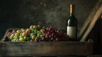 Obraz premium Dark grapes with water drops, symbolic for Easter and Palm Sunday