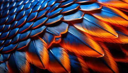 orange and blue feather background