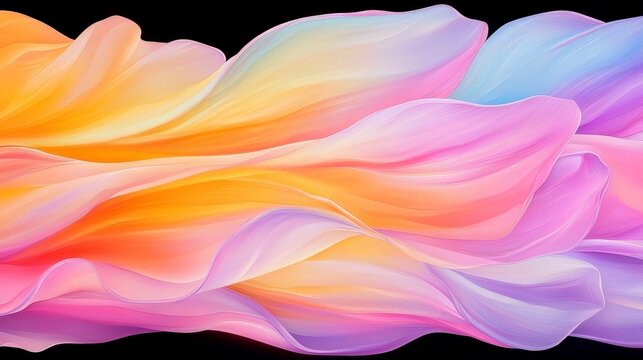 Fototapeta Pastel Wave Abstract Art: Pink, Purple, Orange Wallpaper