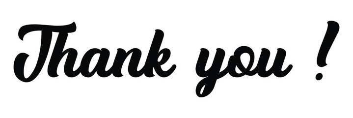 Thank You card. Hand drawn positive quote. Modern brush calligraphy. Thank You calligraphy isolated on white background.