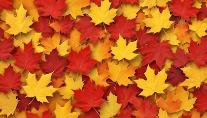 Bunch of red and yellow leaves