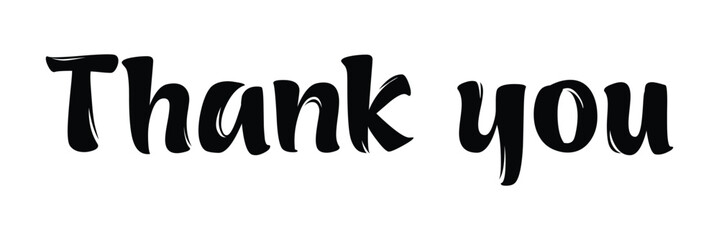 Handwritten thank you note vector illustration