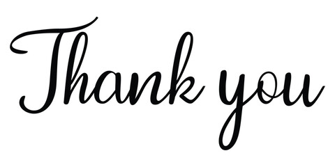 Thank You handwritten inscription. Set Hand drawn lettering. Thank You calligraphy. Thank you card. Vector illustration.