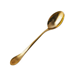 shiny gold spoon with sleek design, perfect for elegant dining or decoration. Its reflective surface adds touch of luxury to any table setting