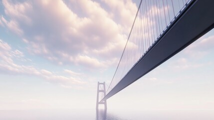 Obraz premium Stunning view of a modern suspension bridge.