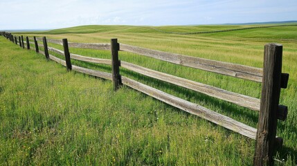 Fototapeta premium Nebraska Farm: A picturesque rural landscape with rolling crop fields and green farmland