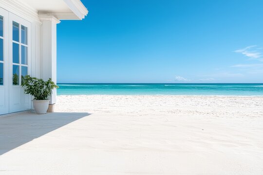 house on the sand beach near sea - Powered by Adobe