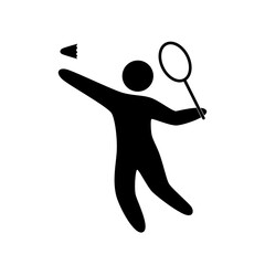Badminton Player in Action Icon
