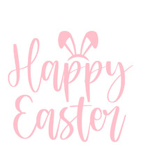 Happy Easter typography clip art design on plain white transparent isolated background for card, shirt, hoodie, sweatshirt, apparel, tag, mug, icon, poster or badge