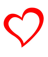 Heart clip art design on plain white transparent isolated background for card, shirt, hoodie, sweatshirt, apparel, tag, mug, icon, poster or badge
