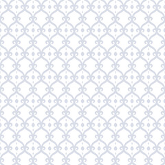 Fototapeta premium Classic vertical seamless pattern for wallpaper. Grey repeating background with interconnected curves. Elegant backdrop for textile, linen, silk, scarf, web, invitation.