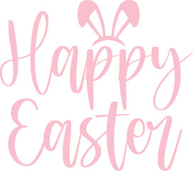 Happy Easter typography clip art design on plain white transparent isolated background for card, shirt, hoodie, sweatshirt, apparel, tag, mug, icon, poster or badge