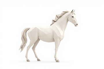 Obraz premium there is a white horse that is standing on a white surface