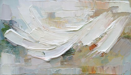 white paint oil on canvas