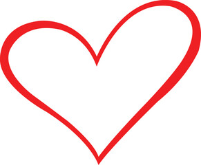 Heart clip art design on plain white transparent isolated background for card, shirt, hoodie, sweatshirt, apparel, tag, mug, icon, poster or badge