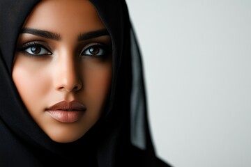Naklejka premium Close-Up of a Stylish Muslim Woman in Hijab