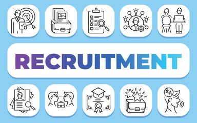 Obraz premium Recruitment text concept. Shablon for presentation and Infographics.