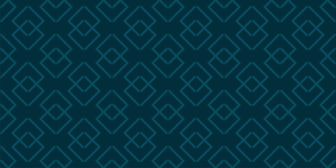 Subtle vector abstract geometric pattern with linear shapes, outline rhombuses, diamonds. Stylish minimal dark teal blue geo texture. Modern minimalist background. Repeating design for decor, textile